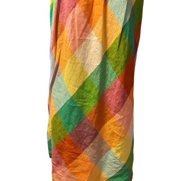 Orange and Yellow Sleeveless Sundress with Square Neck - Picture 9 of 12